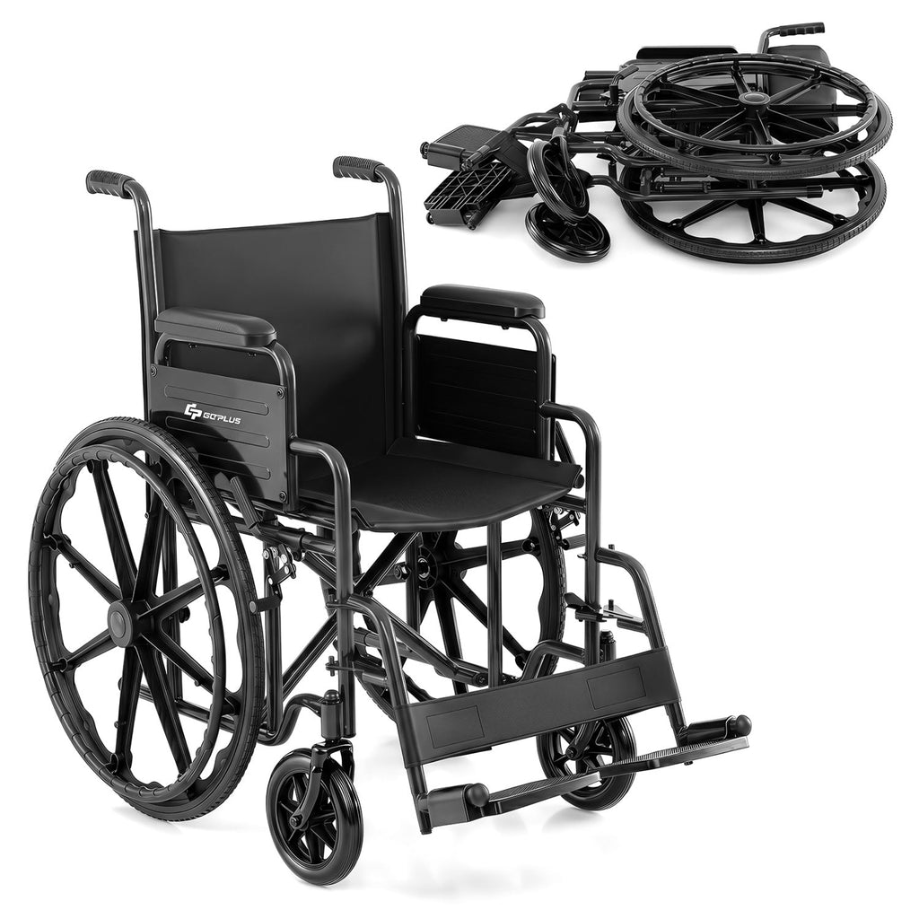 Folding Wheelchair for Adults with Swing-Away Footrest