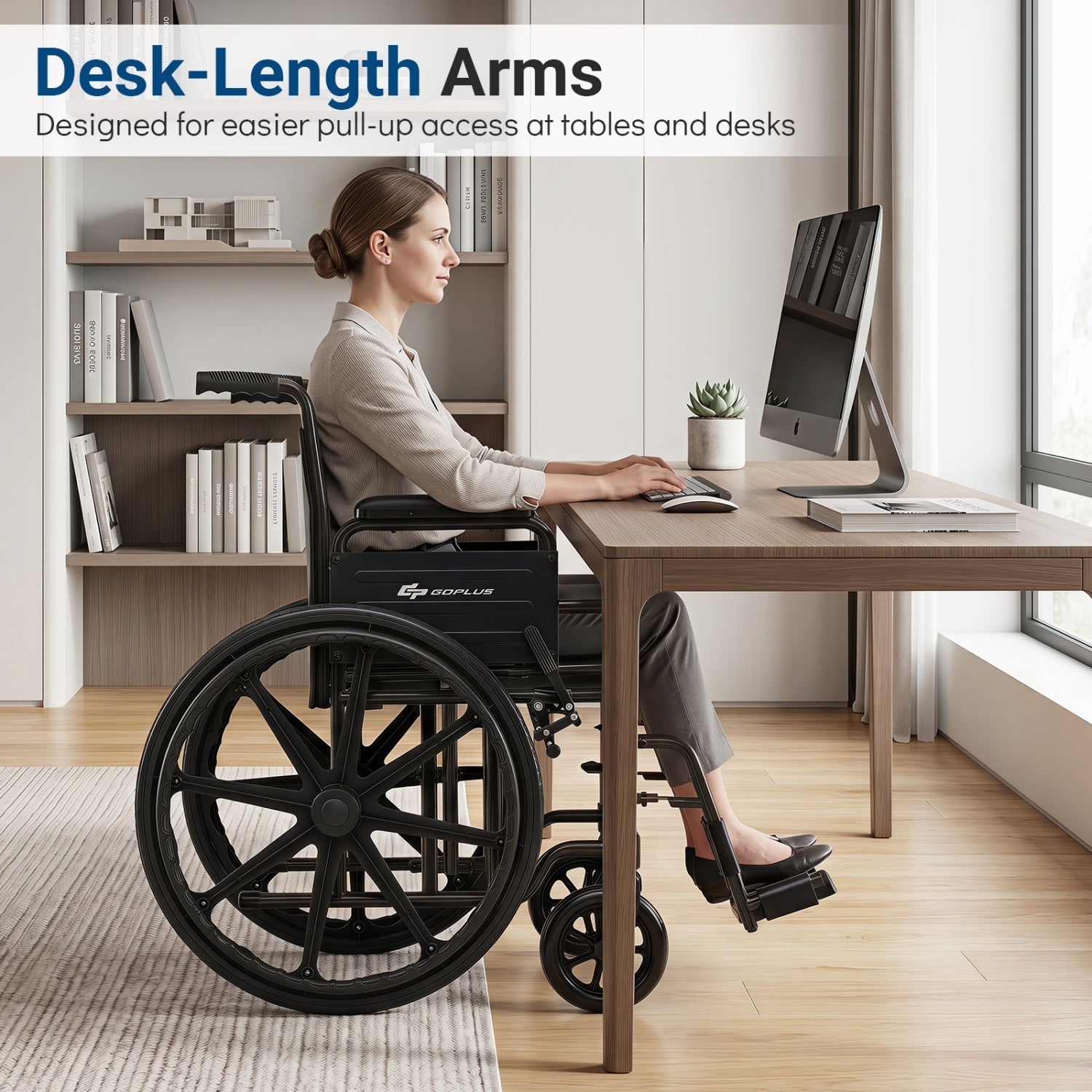 Folding Wheelchair for Adults with Swing-Away Footrest