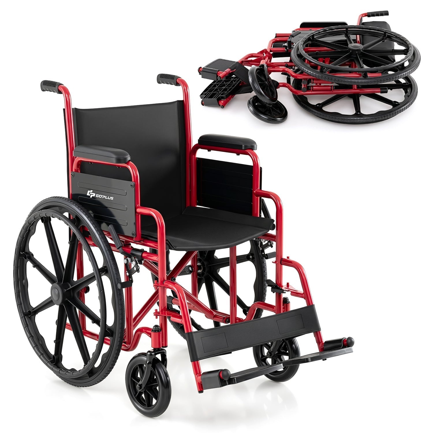 Folding Wheelchair for Adults with Swing-Away Footrest