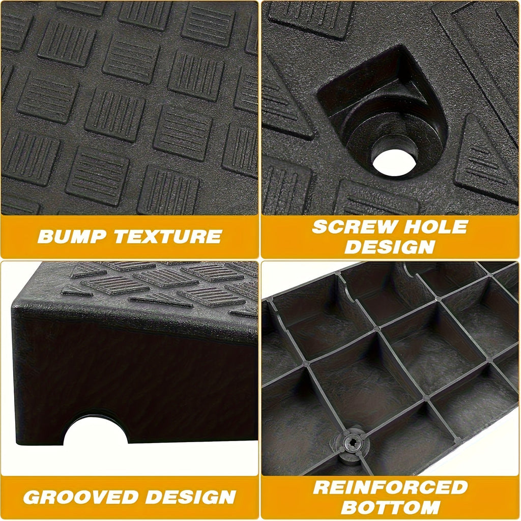 2PCS Heavy Duty Curb Ramp Portable Non-Slip Driveway Ramp for Car Wheelchair